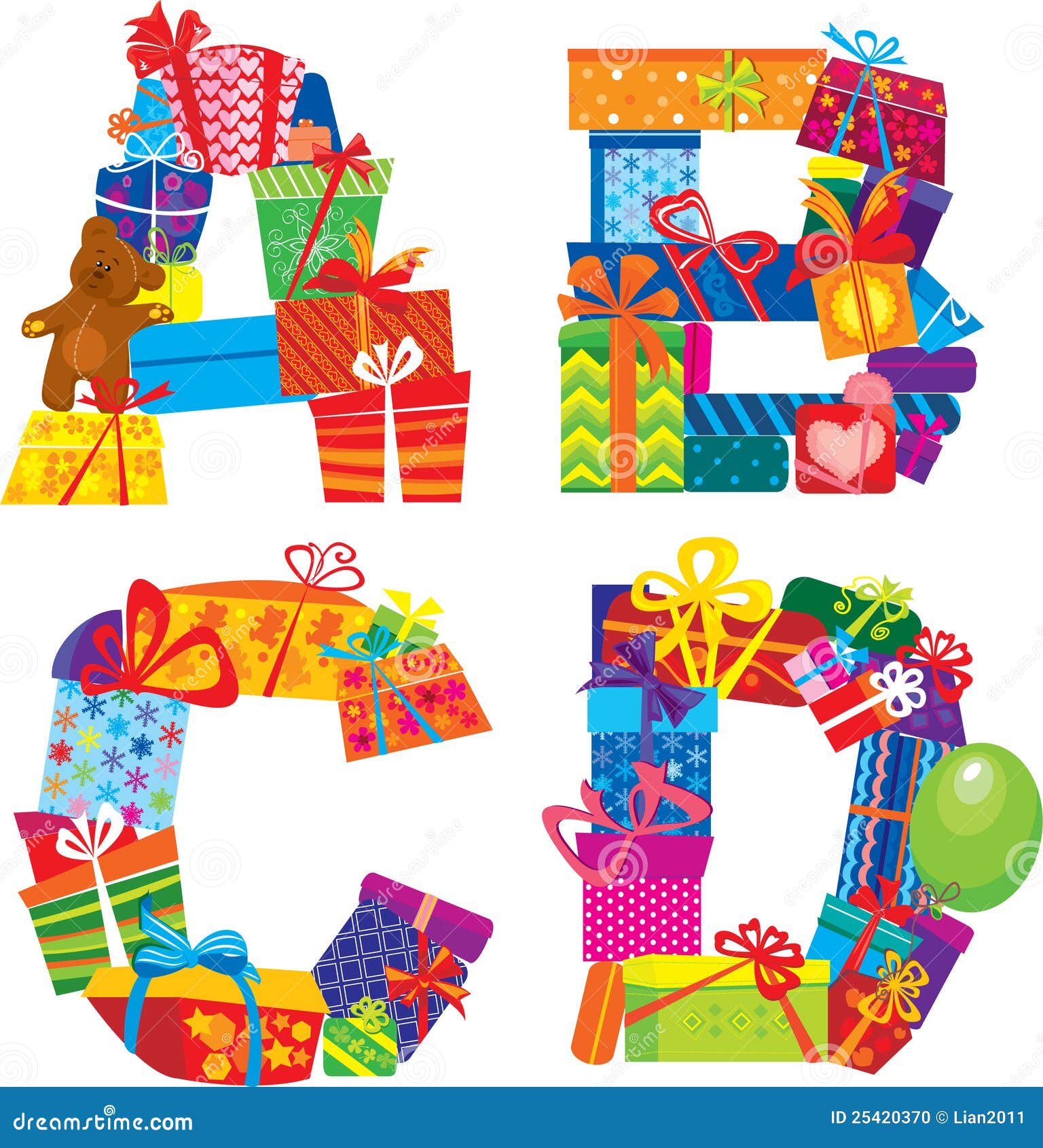 ABCD - Alphabet - Letters are Made of Gift Boxes Stock Vector - Illustration of party, bear: 25420370 ABCD - Alphabet - Letters are Made of Gift Boxes Stock Vector - Illustration of party, bear: 25420370