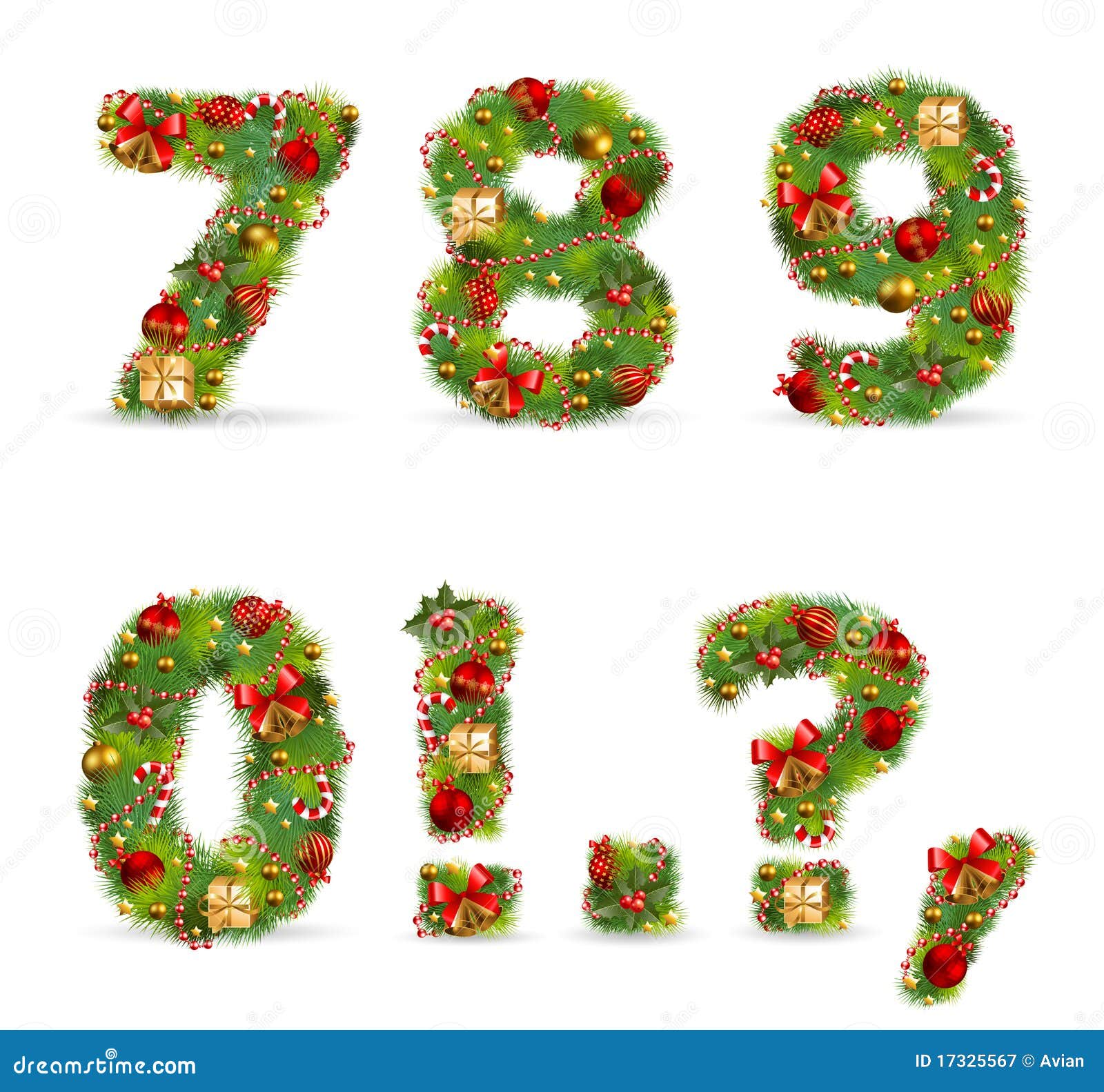 abcdef, christmas tree font