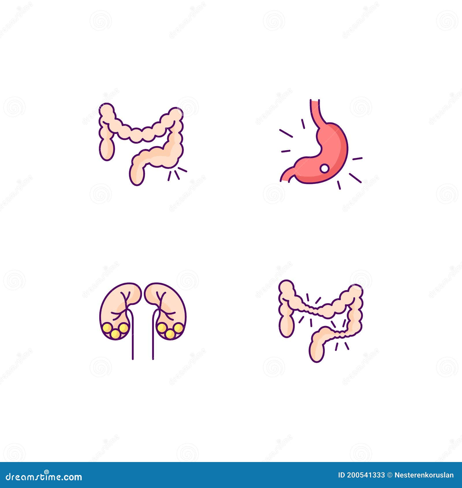 Hemorrhoids Abdominal Pain Movements Hygiene Vector Illustration hemorrhoids-abdominal-pain-movements-hygiene-vector-illustration