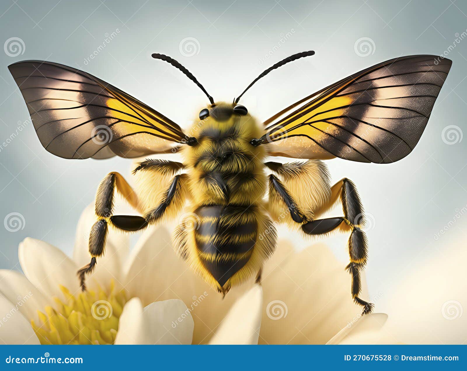 Abeja Idiomática Con Alas De Mariposa Enclavada En Flor Creada Con Ai  Generativo Stock de ilustración - Ilustración de idioma, fraude: 270675528,  alas de abeja