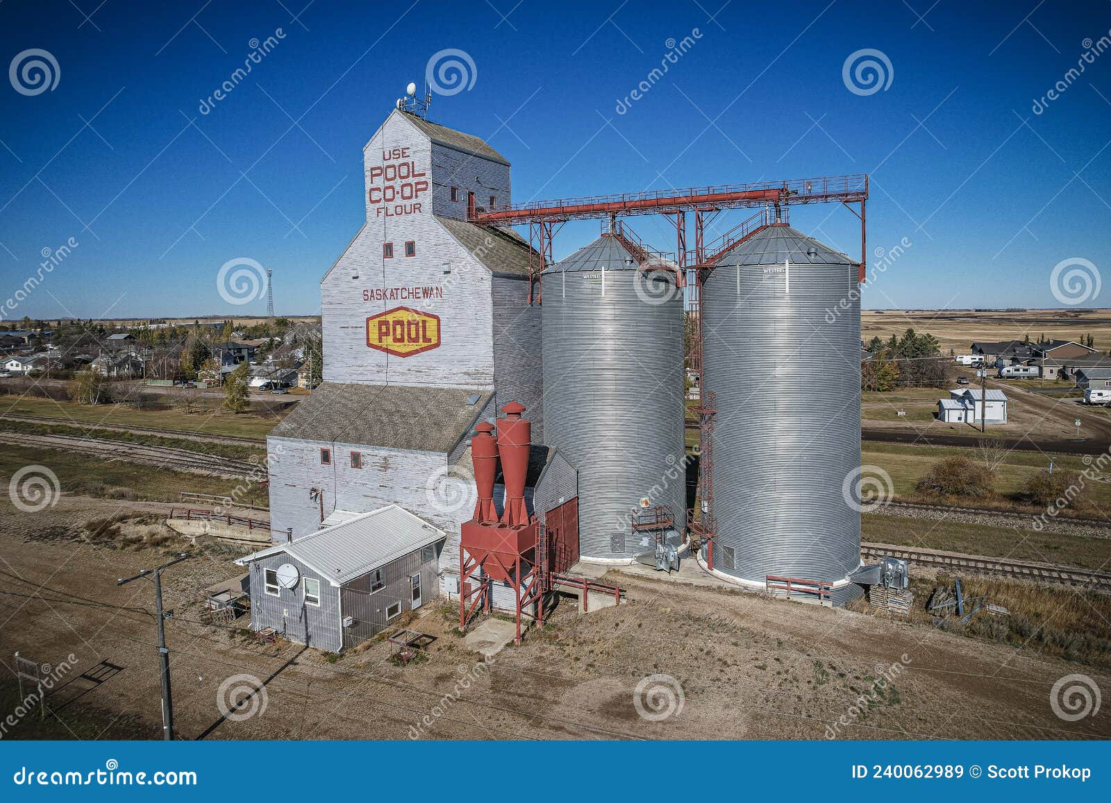 Aberdeen Aerial Including the Local Grain Elevator Editorial Stock