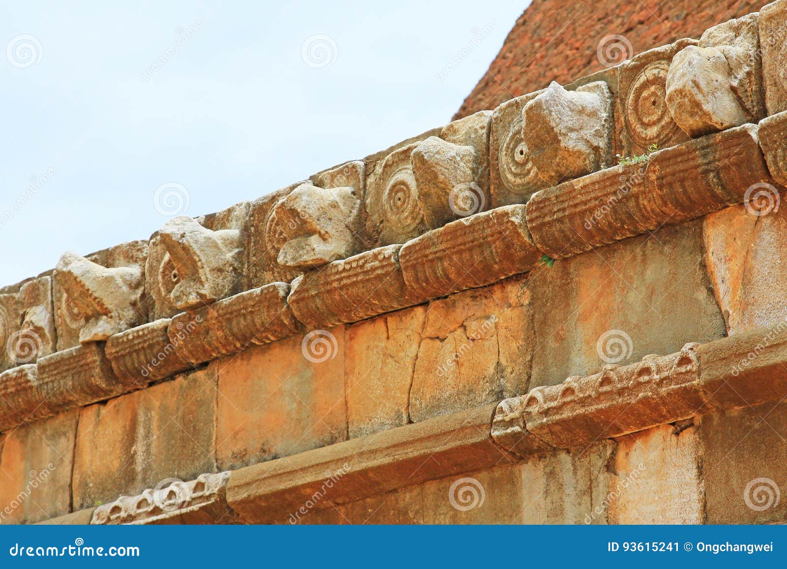 abhayagiri dagoba`s elephant statue, sri lanka unesco world heritage