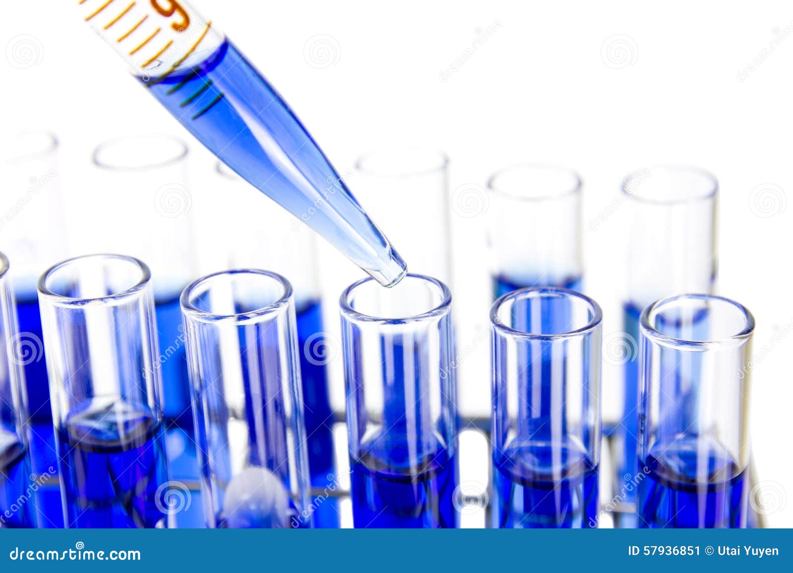 aboratory glass pipette drop solution in tube