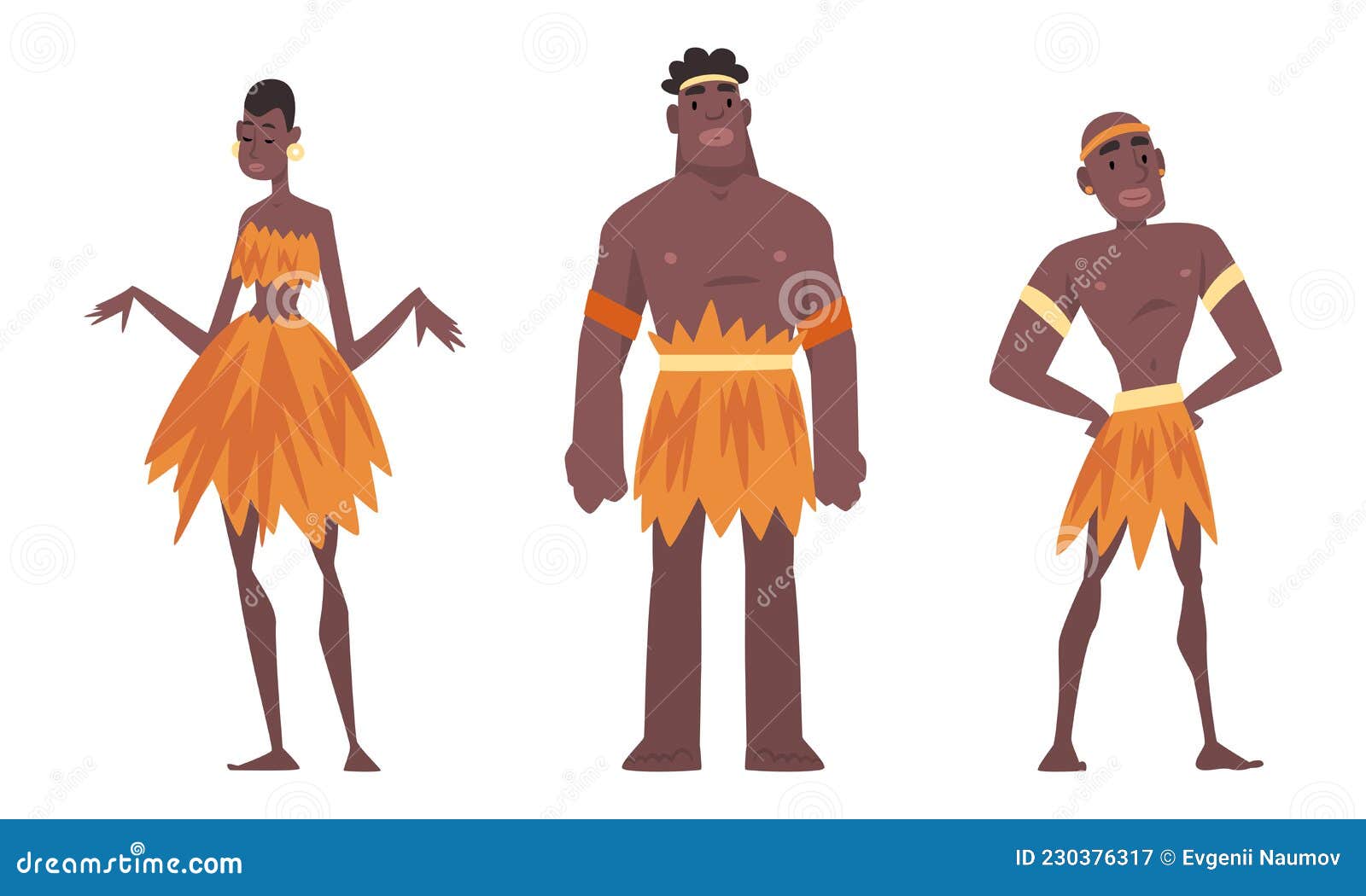 Aborigen Africano, Hombre Y Con Vestimenta Tribal Tradicional, Conjunto De Vectores Ilustración del Vector - Ilustración de auténtico, colorido: 230376317