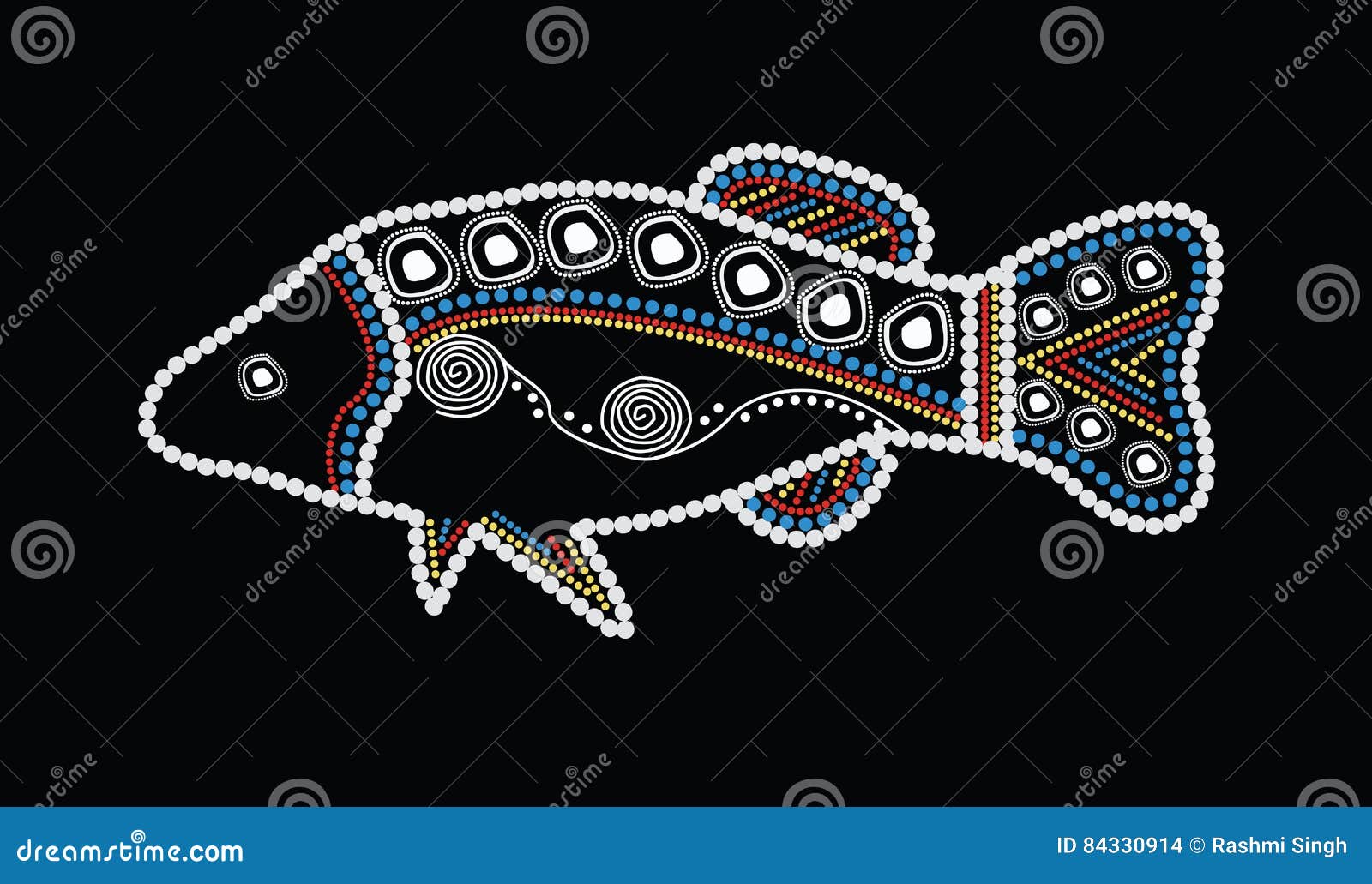 Sticker A illustration based on aboriginal style of dot painting