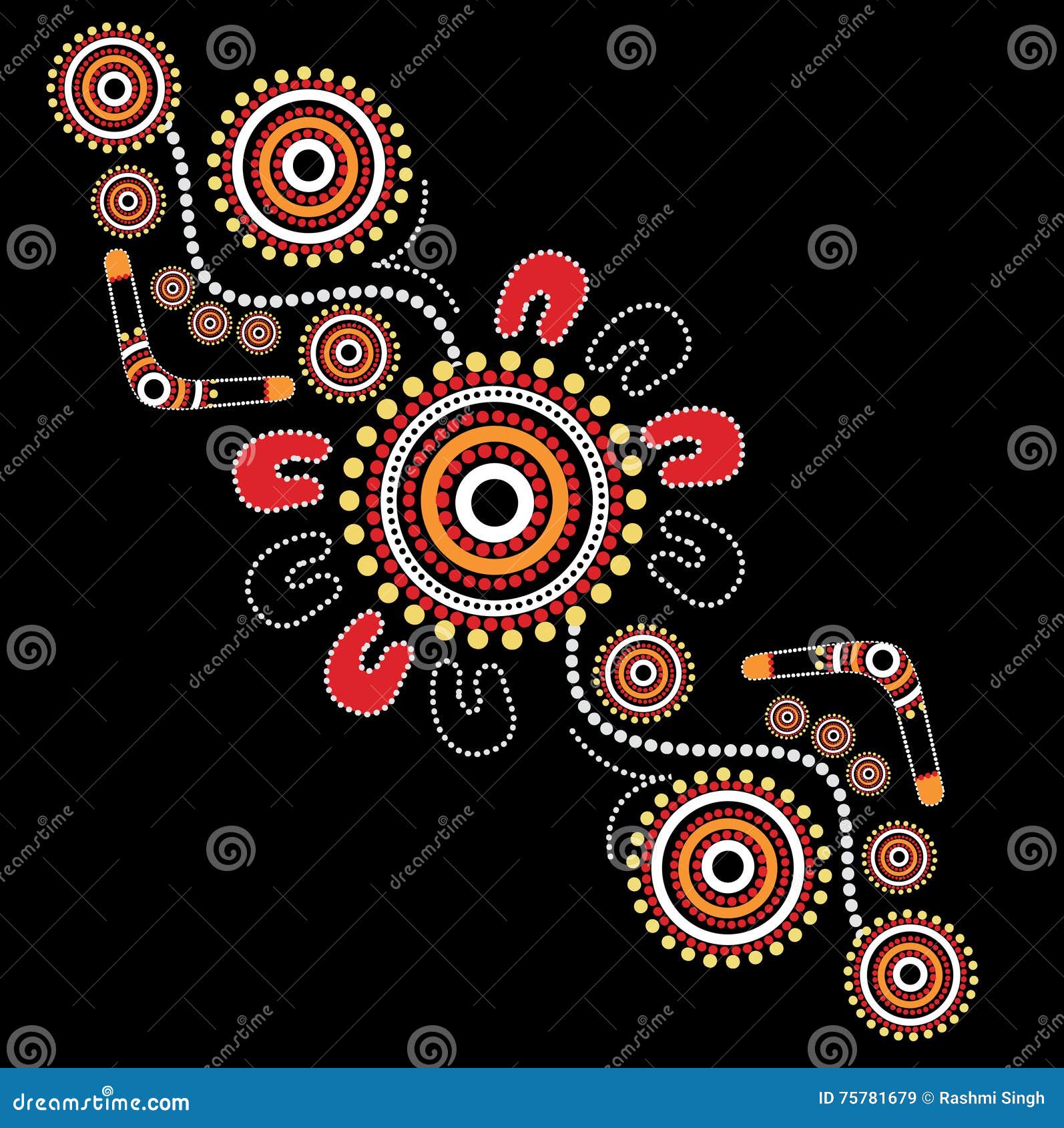 Aboriginal Art Vector Background Stock Vector - Illustration of aboriginal, painting: 75781679