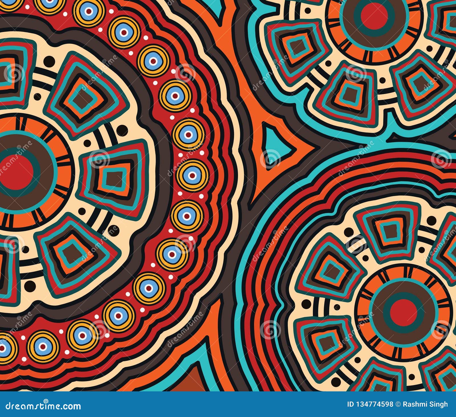 Aboriginal Dot Art Vector Background Painting, Stock Vector ...