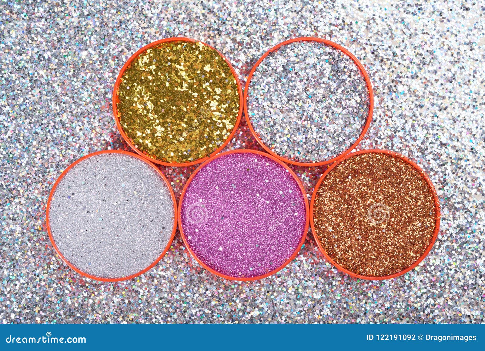 Composed Lids Full of Bright Shimmering Glitters Stock Photo Image of fashion, contemporary