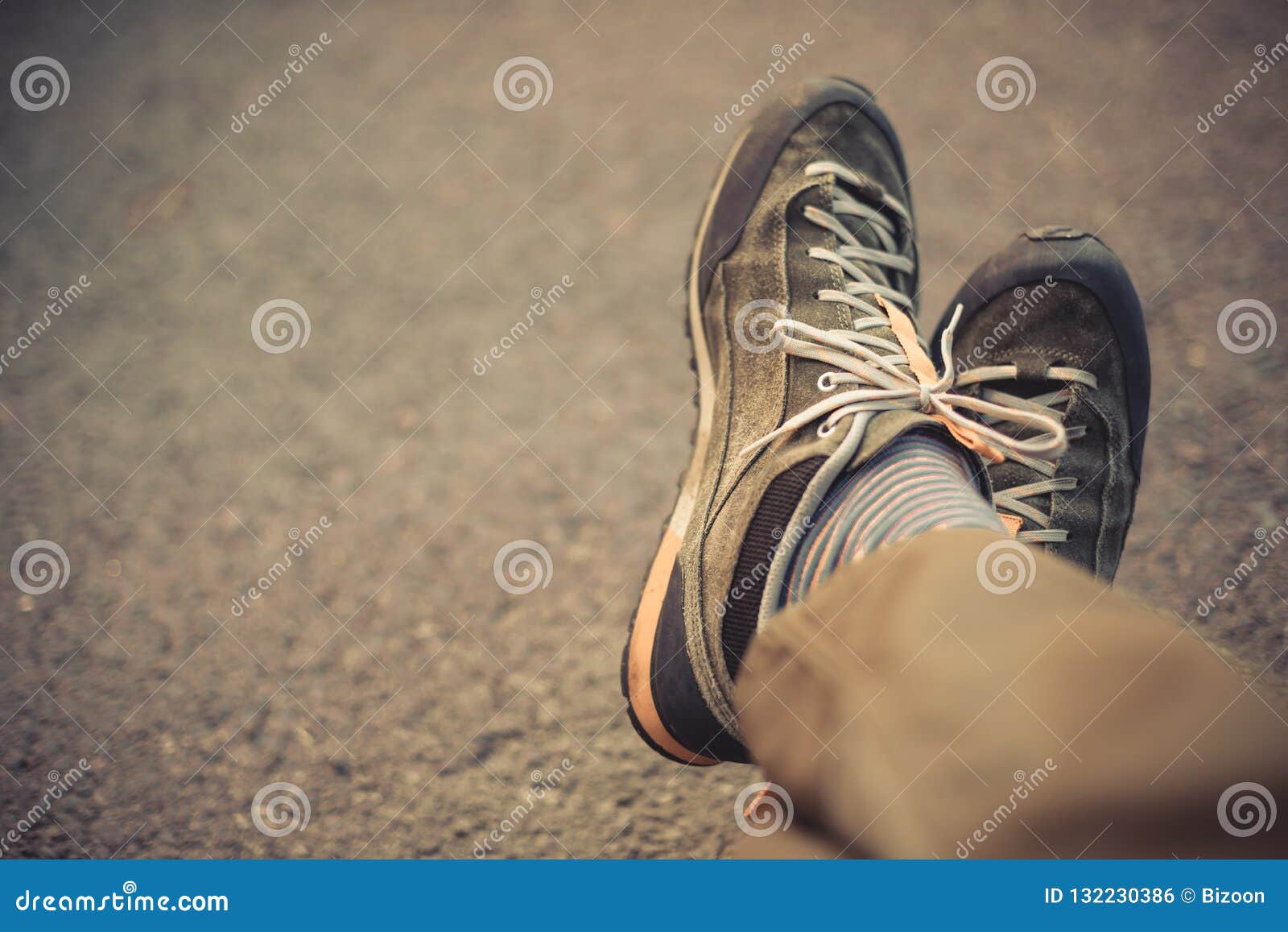 Worn shoes with shoe laces stock photo. Image of footgear - 132230386