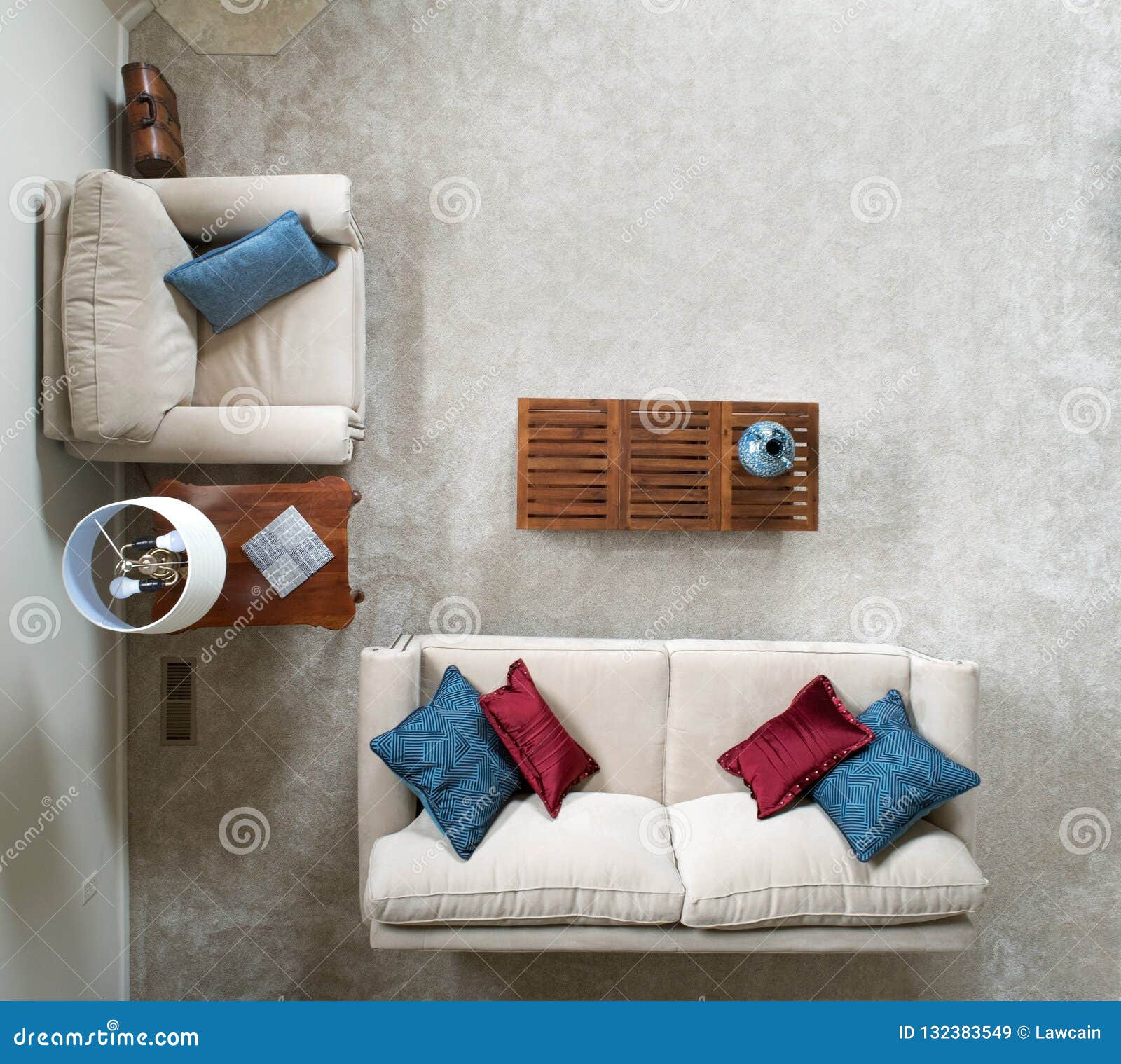 Above View of Living Room editorial stock image. Image of modern