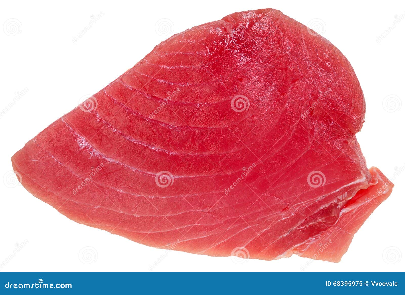Above View of Slice of Raw Tuna Fish Meat Isolated Stock Image Image of meat, white 68395975