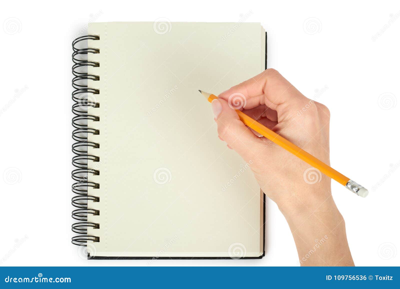 Abra El Cuaderno Negro Para Escribir O Dibujar En Espiral a