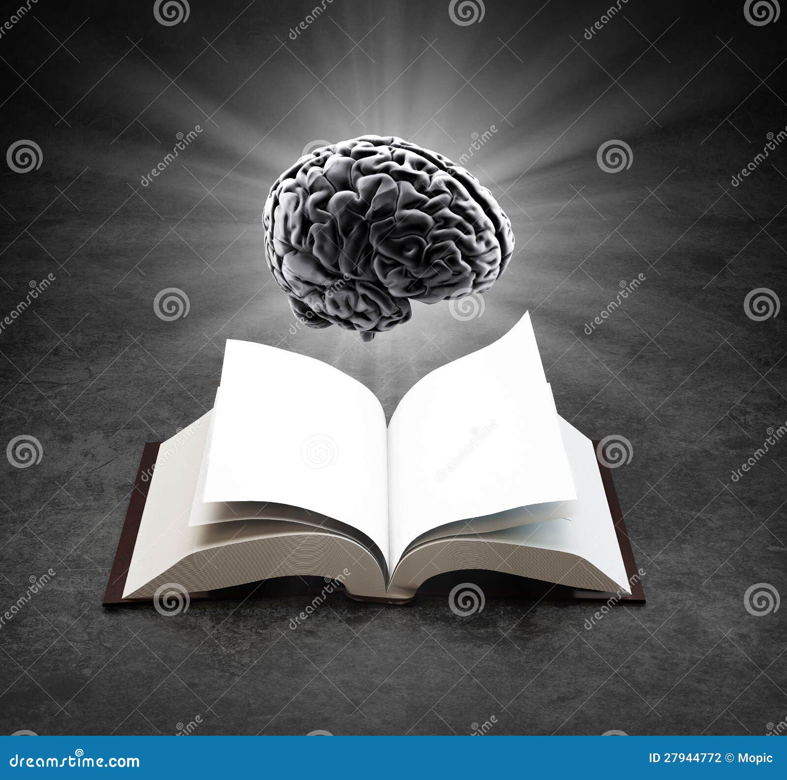 Abra O Livro Com Um Cérebro Ilustração Stock - Ilustração de cérebro,  conceito: 27944772
