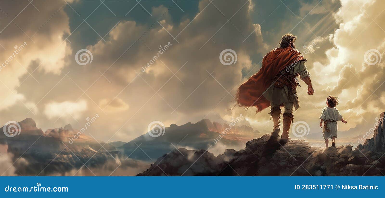 abraham-and-isaac-scene-of-sacrifice-vector-illustration