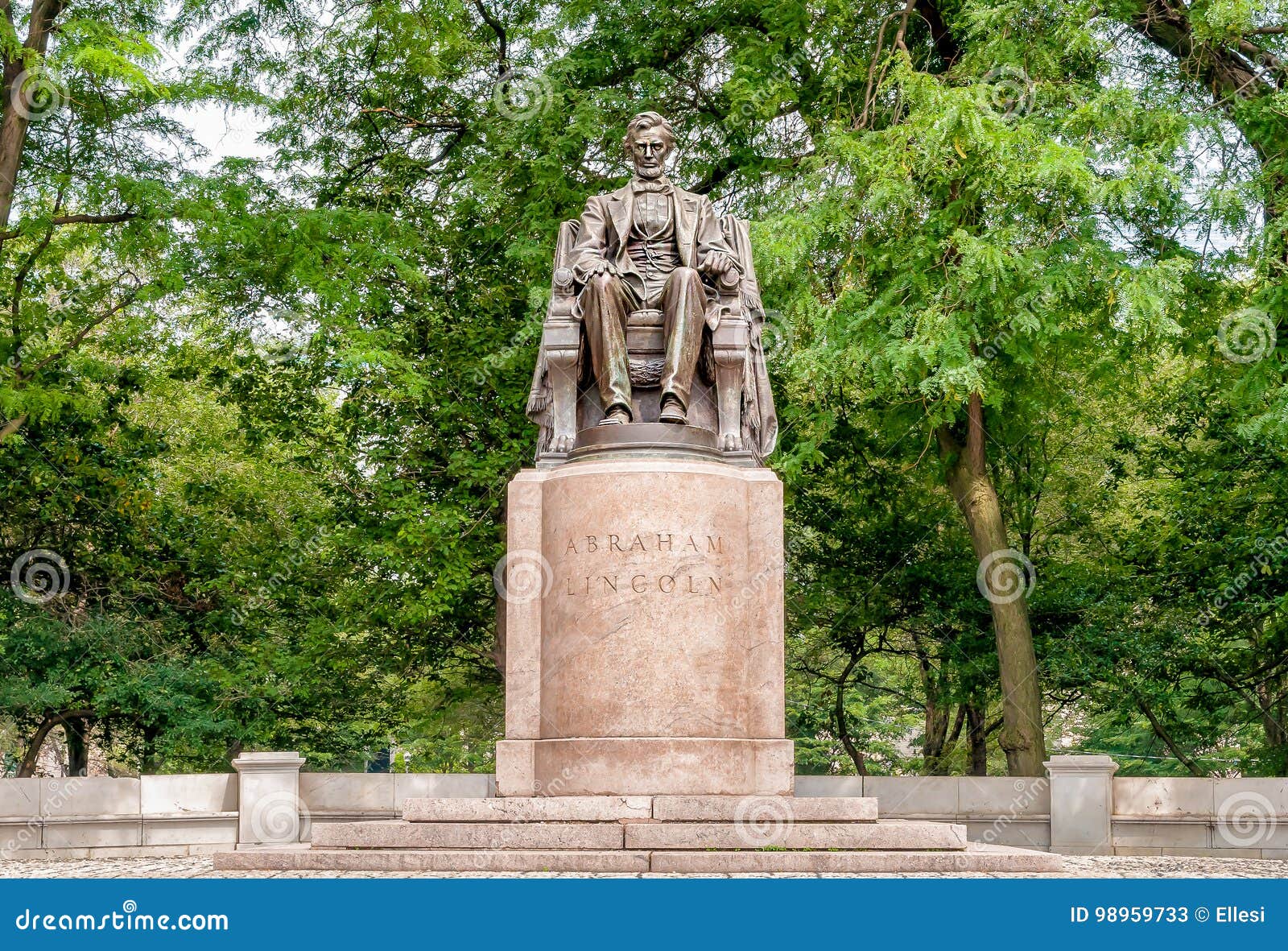 Abraham Lincoln Statue in Grant Park, Chicago Redaktionelles Stockfoto