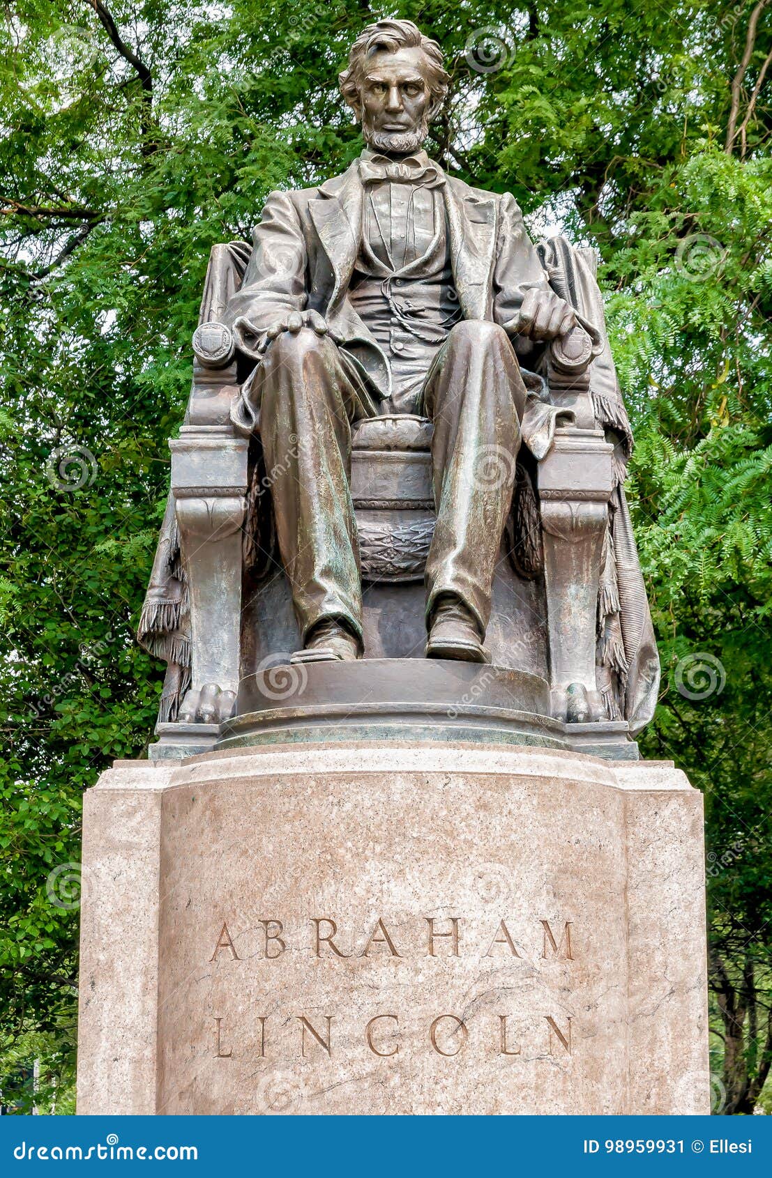 Abraham Lincoln Statue I Grant Park, Chicago Redaktionell Bild Bild av träd, konst 98959931