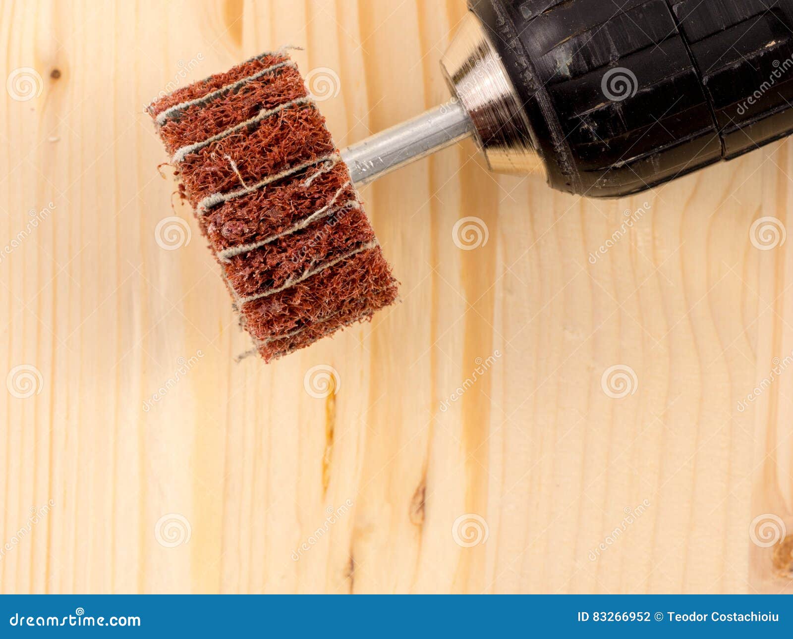 Abrasive brush stock photo. Image of chuck, brush, wood 83266952