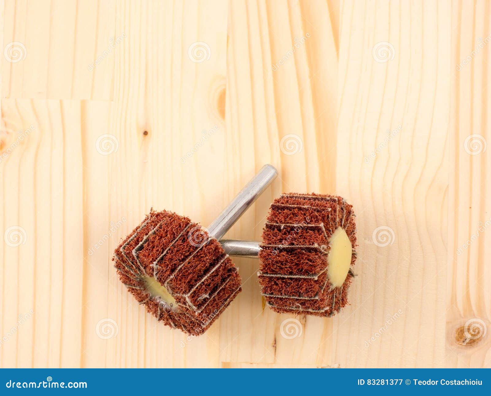 Abrasive brushes stock image. Image of woodworking, pine 83281377