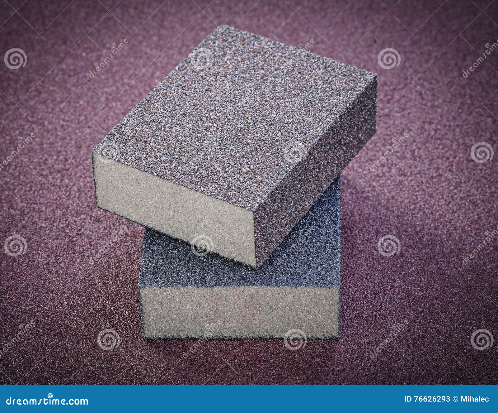 Abrasive Sponges on Polishing Sheet Horizontal View Stock Image Image