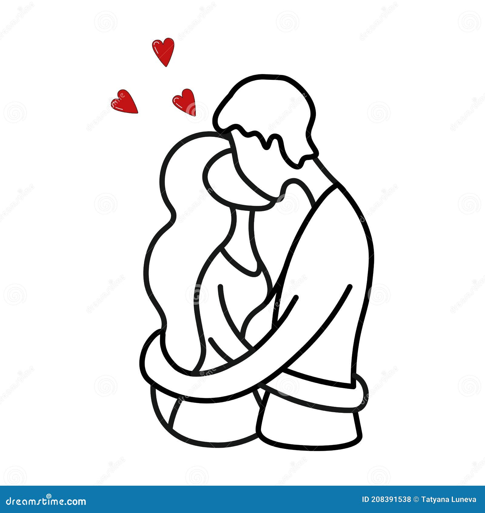 Abrazo De Pareja En El Amor. Retrato Sensual De Una Pareja Joven Y  Elegante. Coqueteo De Besos Ilustración del Vector - Ilustración de abrazo,  muchacha: 208391538