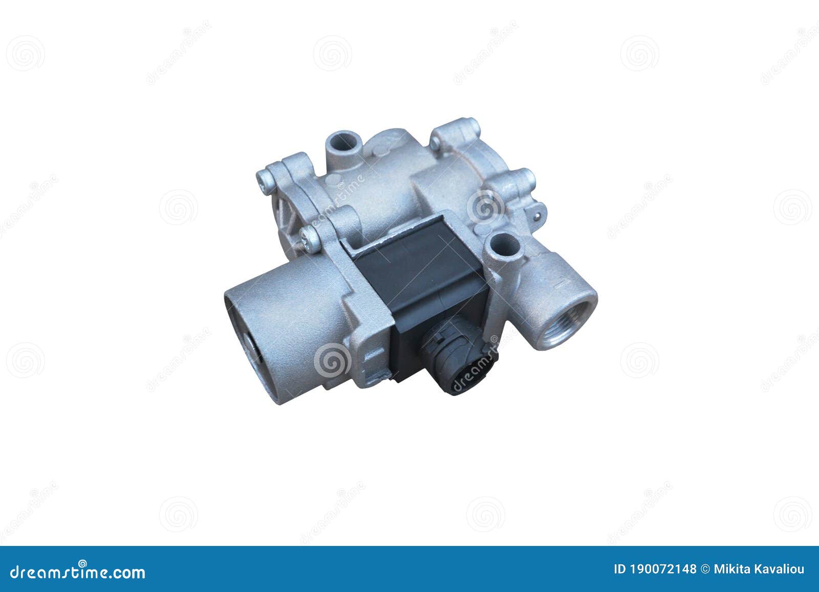 abs modulator of the brake system with a magnetic valve for a truck  on white background. spare parts.