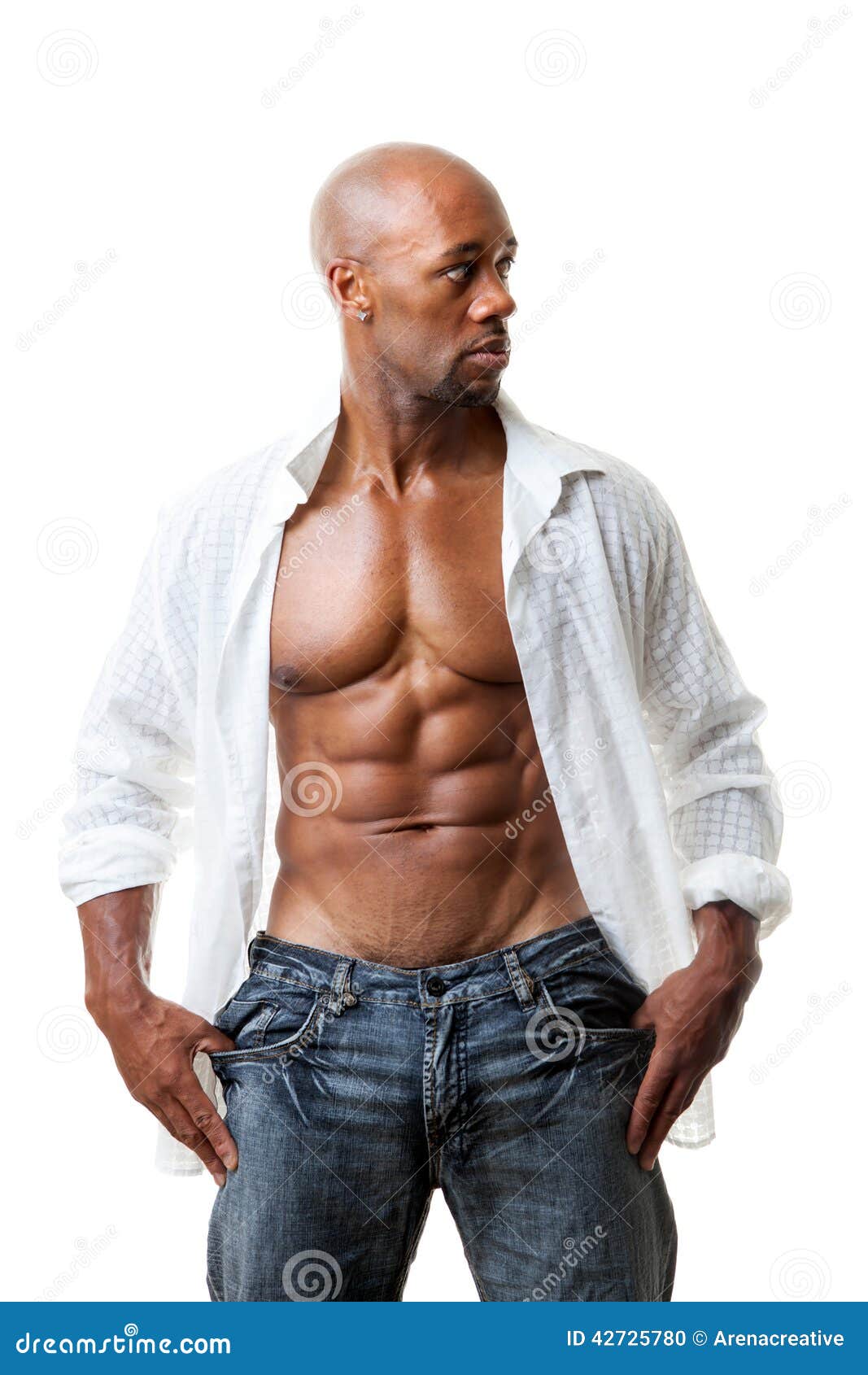 Muscle Man Bicep Curls Stock Photo - Image: 49189813