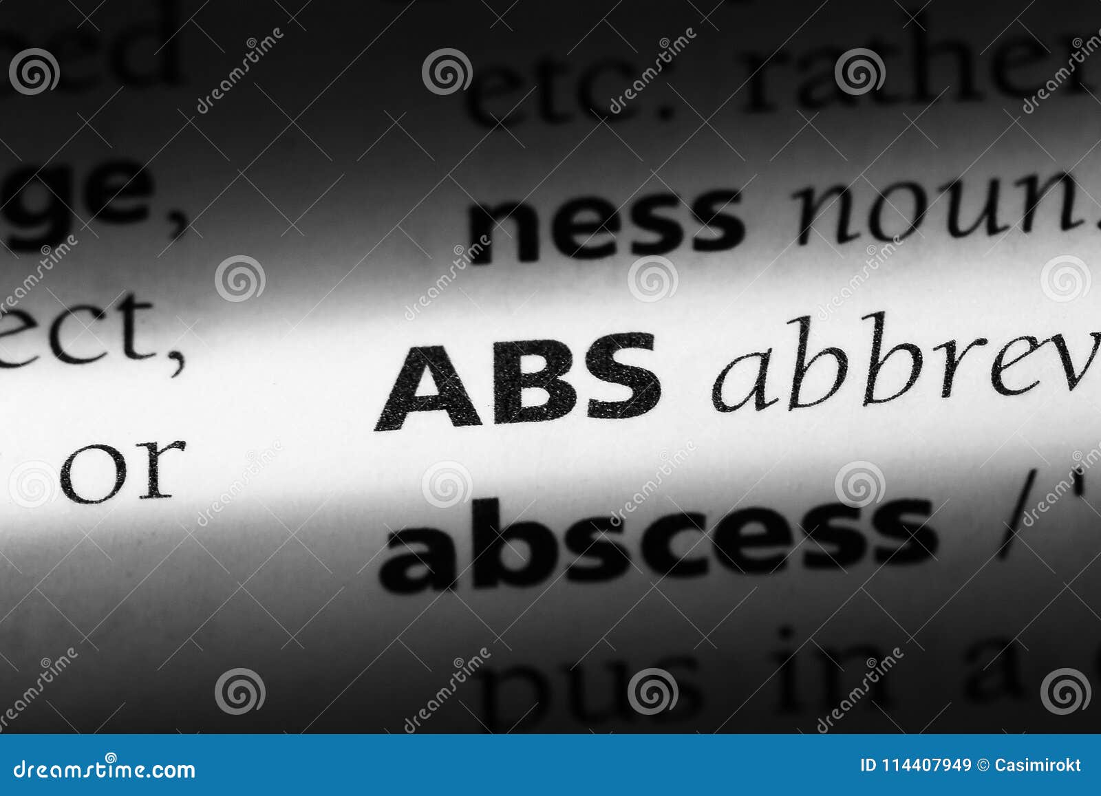 ABS stock image. Image of closeup, page, dictionary 114407949