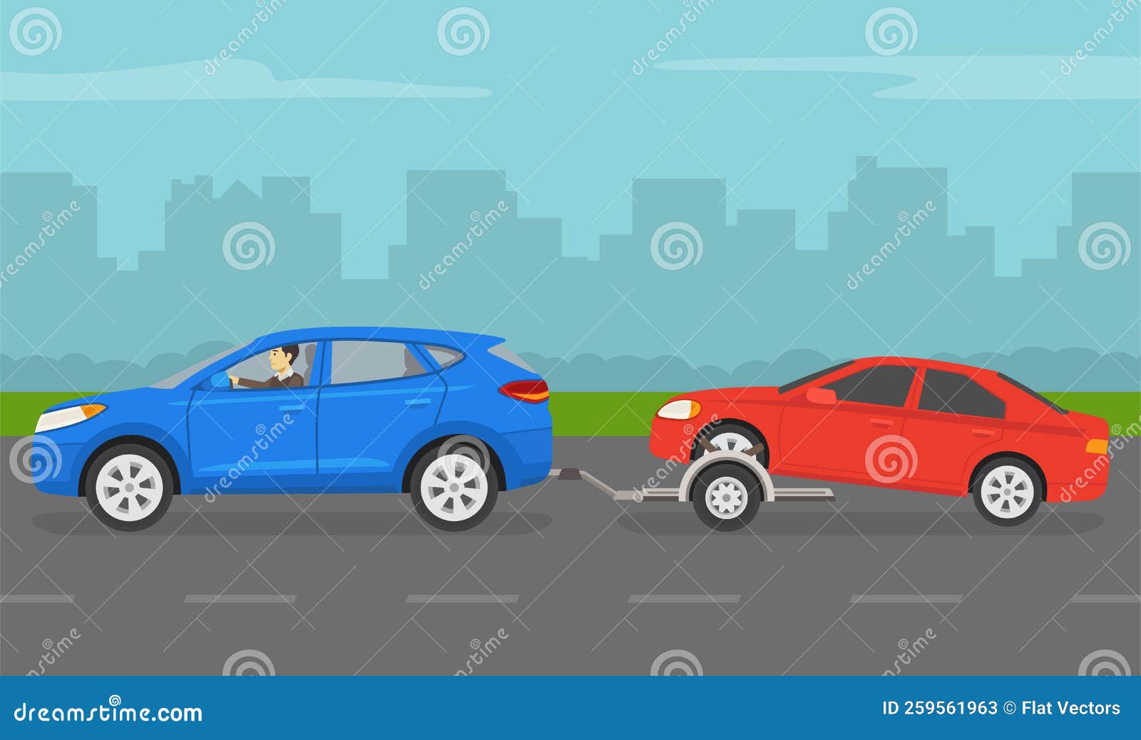 Haken Teil im Auto Abschleppen eines anderen Fahrzeugs Stockfotografie -  Alamy