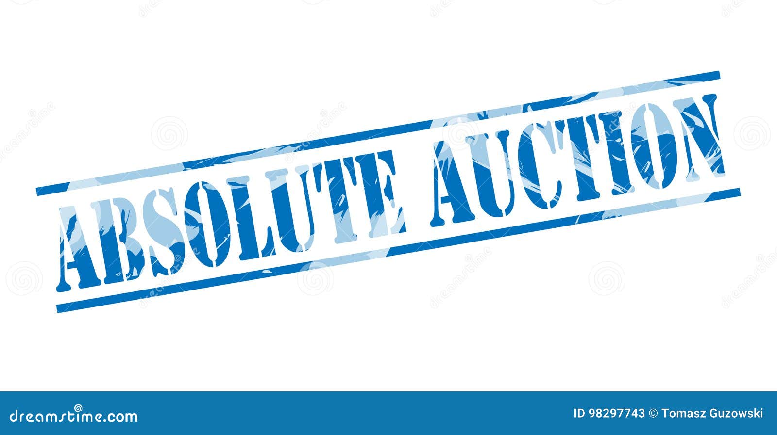Absolute Auction Blue Stamp Stock Illustration Illustration of