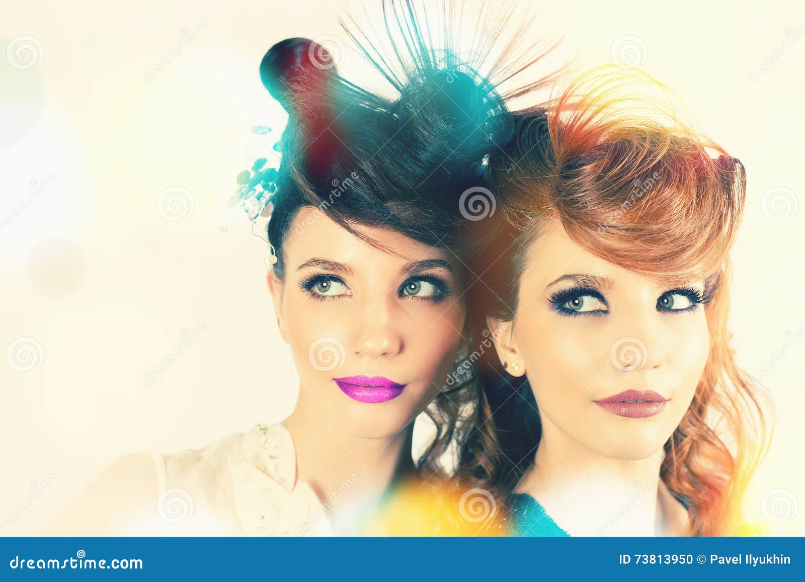 Absolutely Gorgeous Twins Girls With Fashion Make Up And