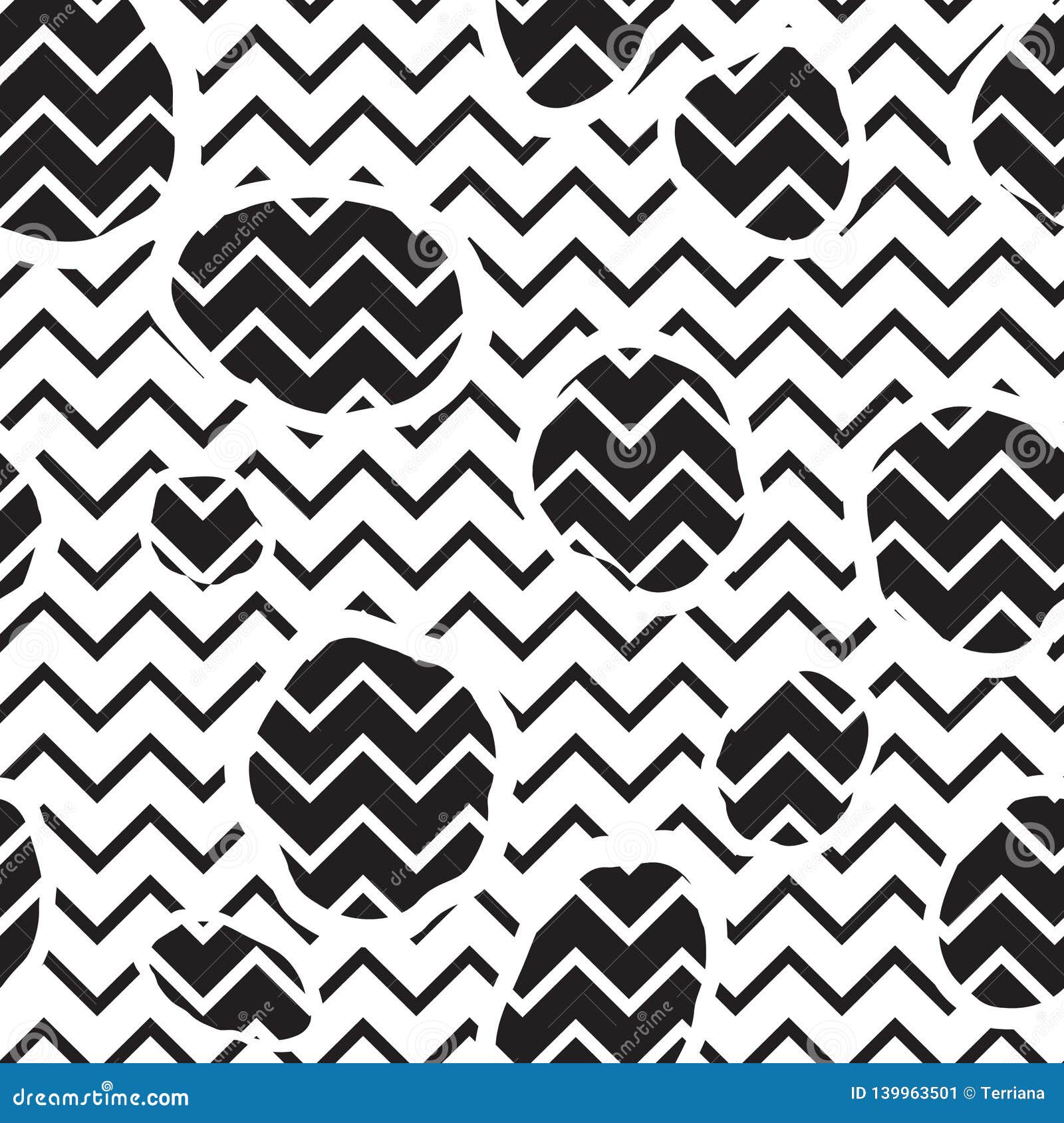 Abstact Seamless Pattern. Dot and Zigzag Line Backdop Stock