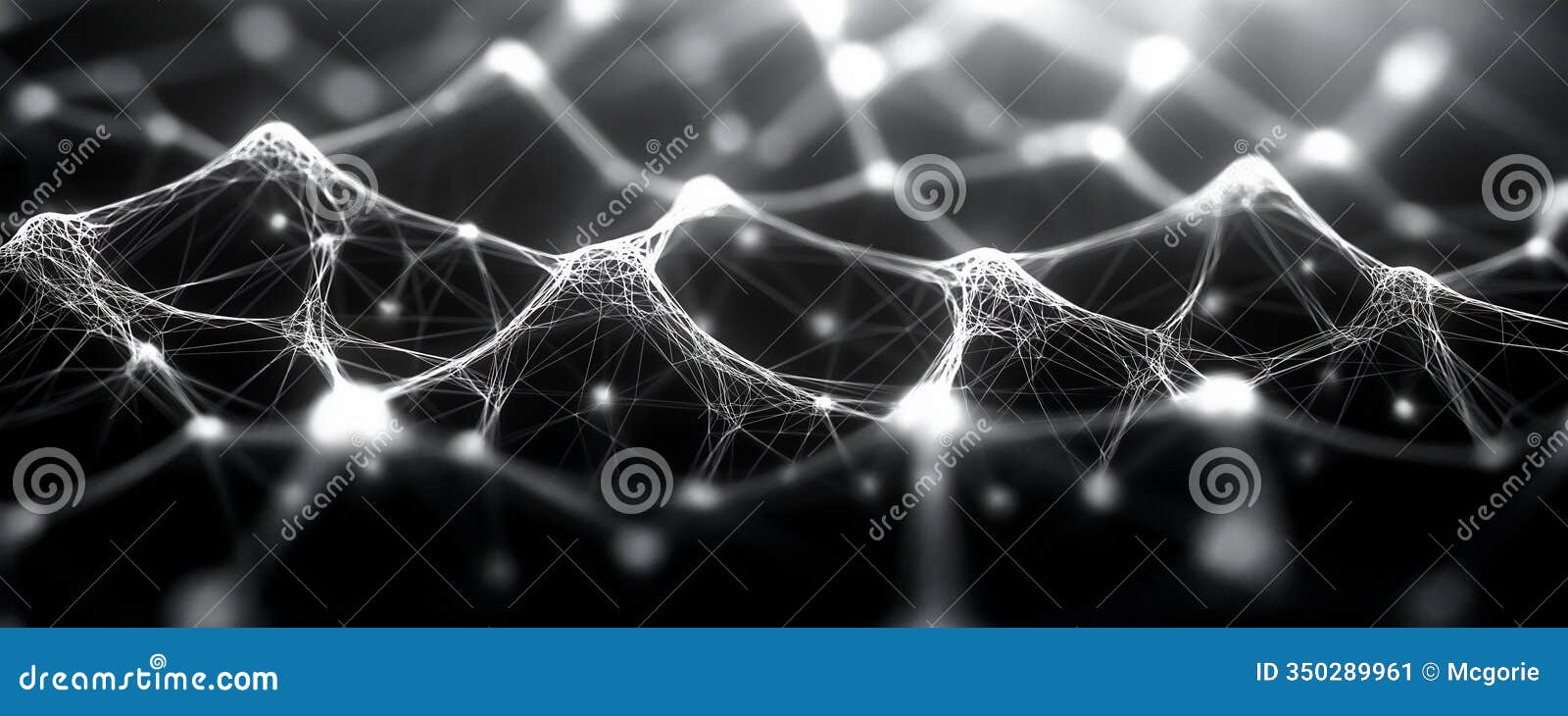 abstract ai-inspired black and white network structure