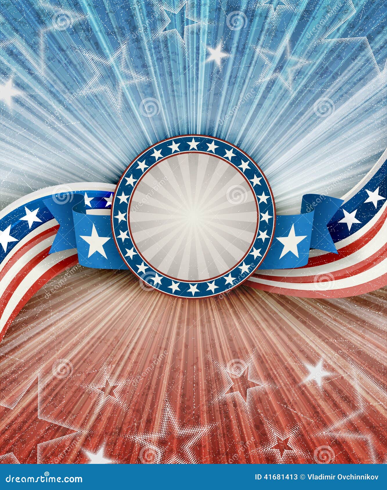 abstract american patriotic background with banner