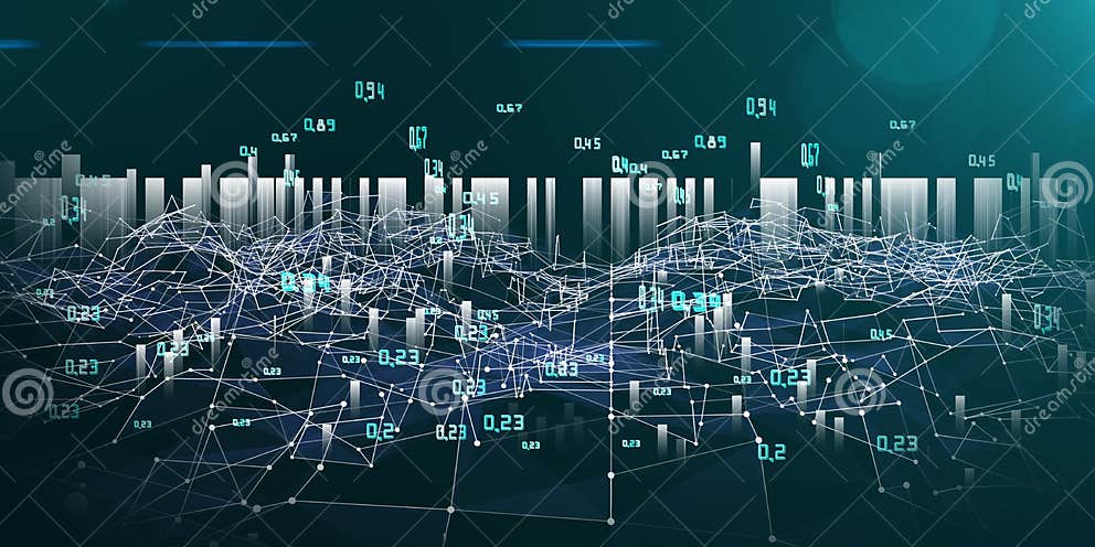 Abstract Analysis Infographics. Bright Mesh of the Data Array. Big Data ...