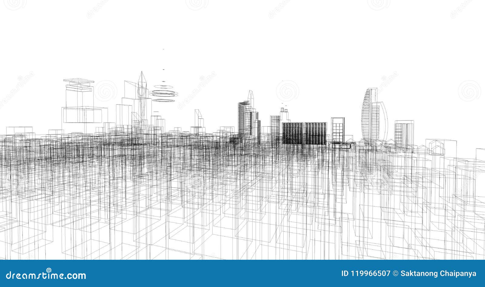abstract architectural drawing sketch,city scape