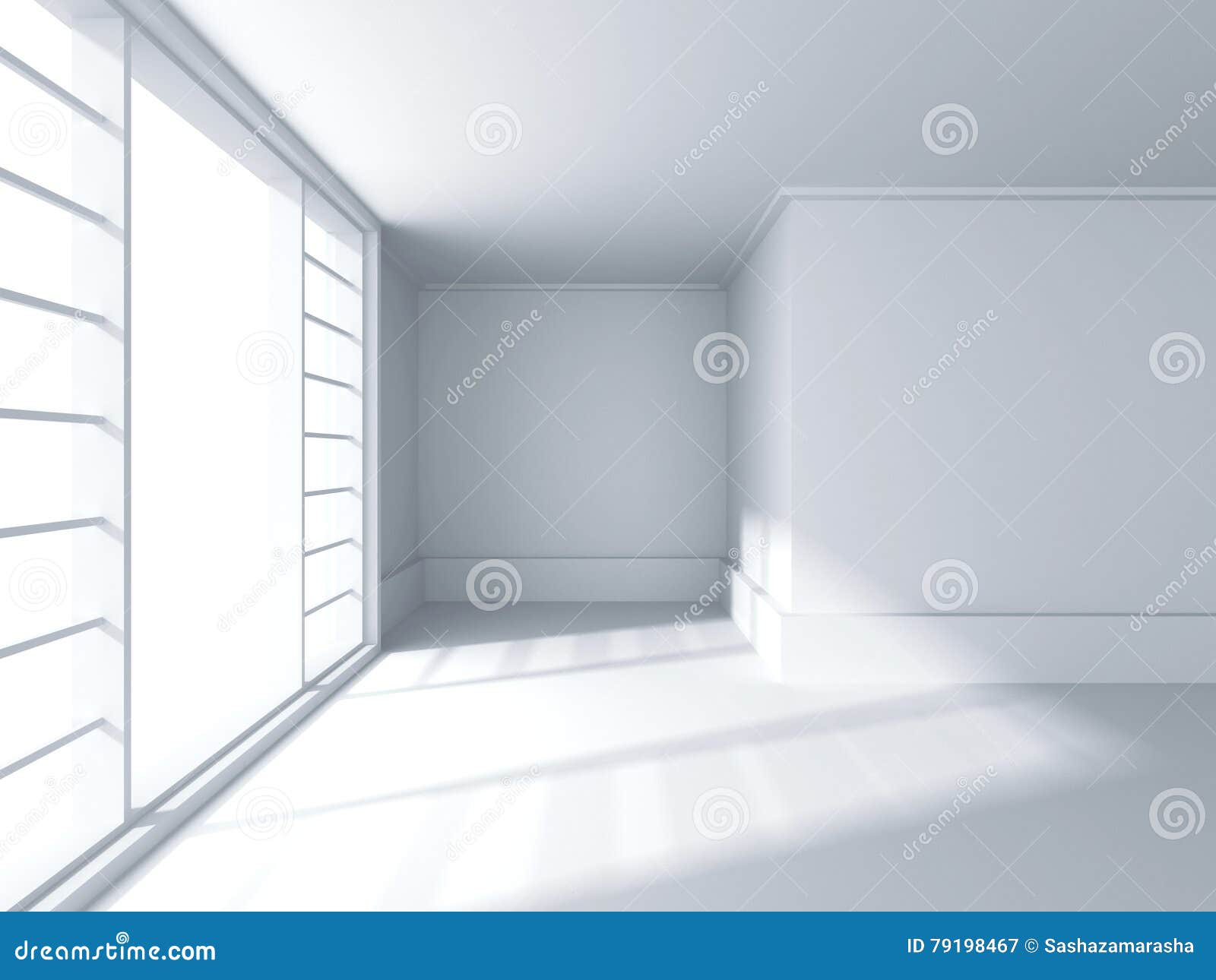 Abstract Architecture Background. Empty Room with Window Stock