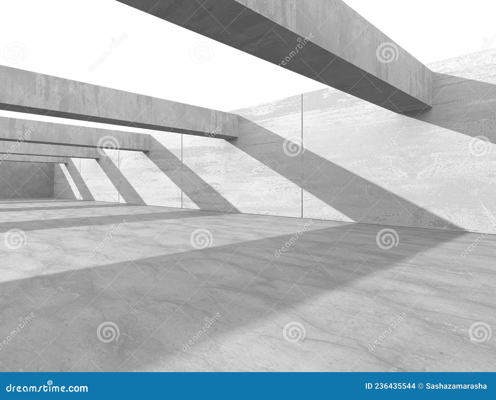 Abstract Architecture Background. Empty Rough Concrete Interior Stock