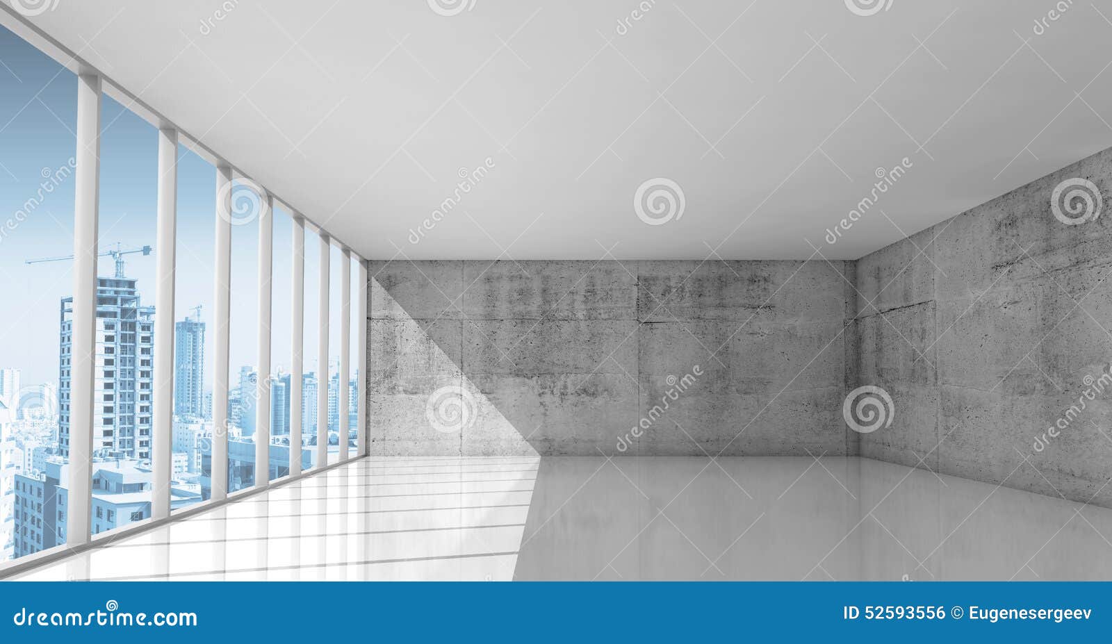 Abstract Architecture Empty Interior With Concrete Walls