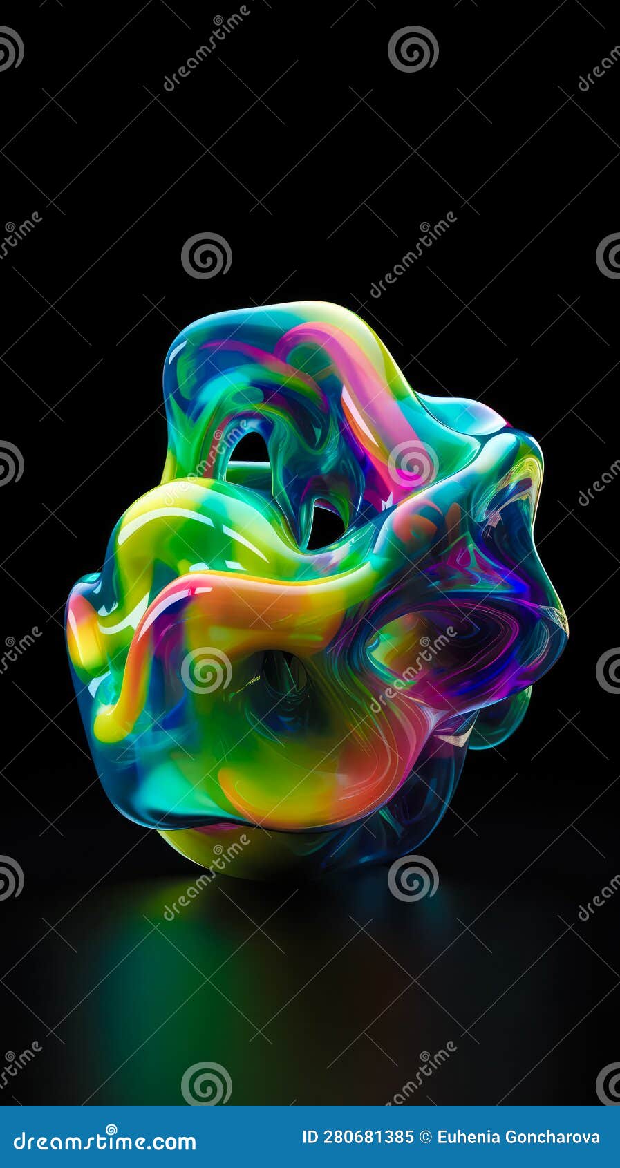 abstract art s made of slime and liquid, chaotic s, plastic, artificial, iridescent neon vivid colors, abstract modern