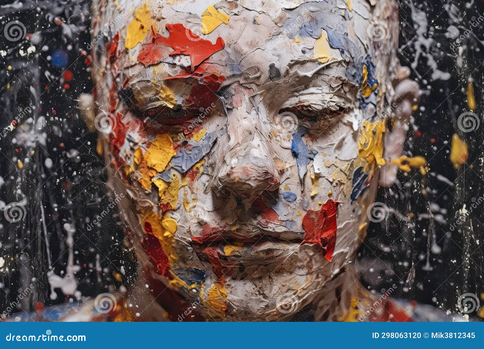 Abstract Art. Face with Colorful Paints Stock Illustration