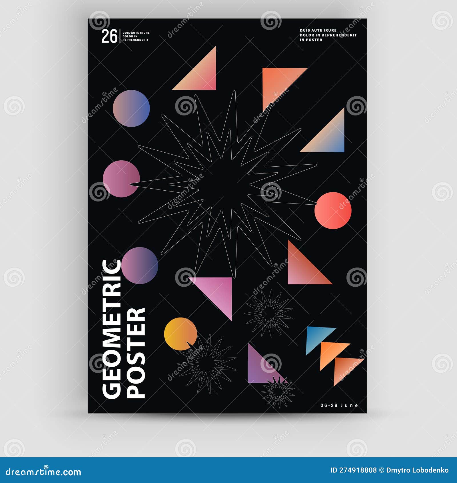 Abstract Art Geometric Poster Design Layout with Editable Text and