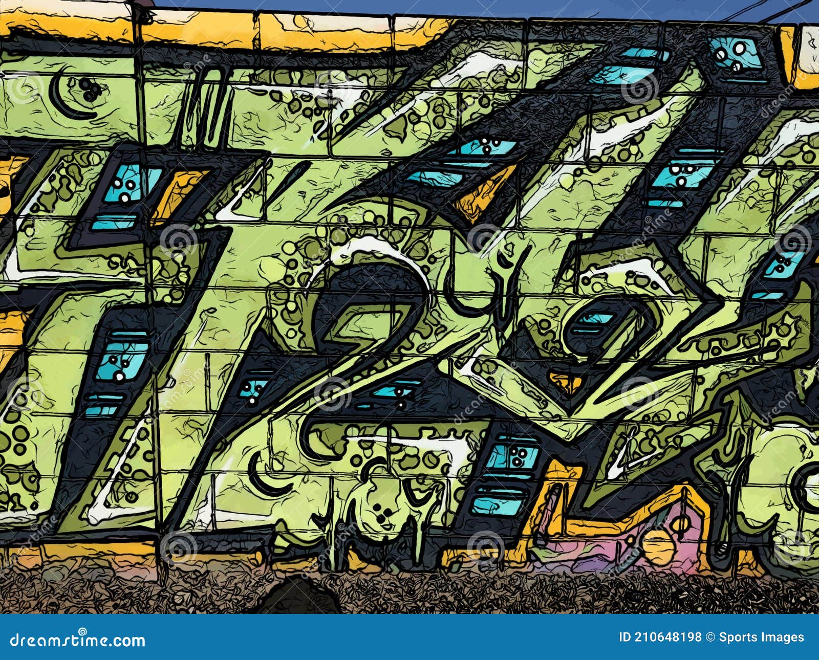 Abstract art of graffiti. editorial stock photo. Image of colorful