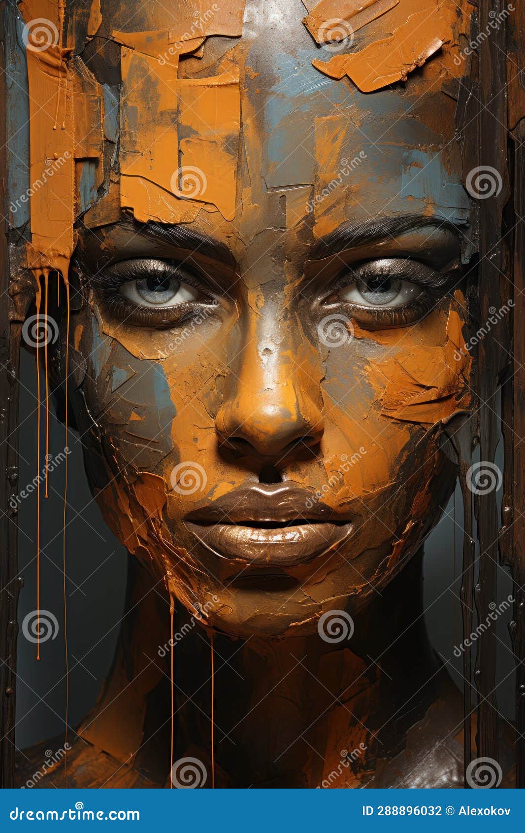 Abstract Art Oxidized Rusted Metal Acid Etching AI Generated Stock