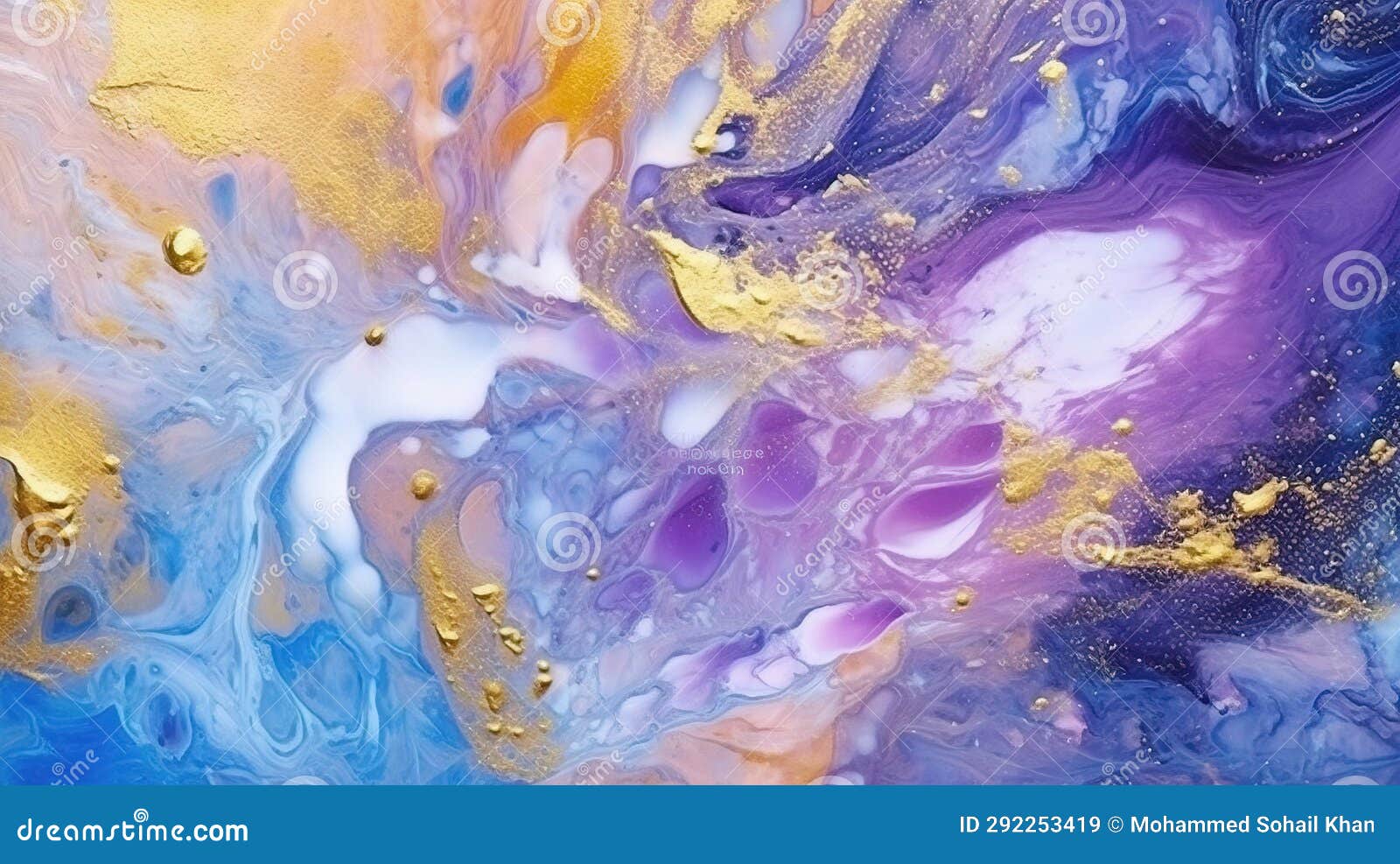 Abstract Art Purple and Gold Marble Texture Background Stock Image