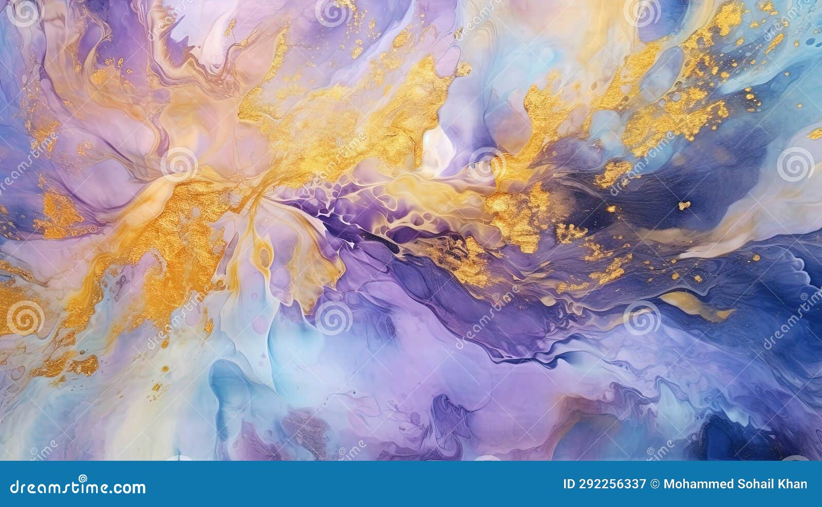 Abstract Art Purple and Gold Marble Texture Background Stock Image