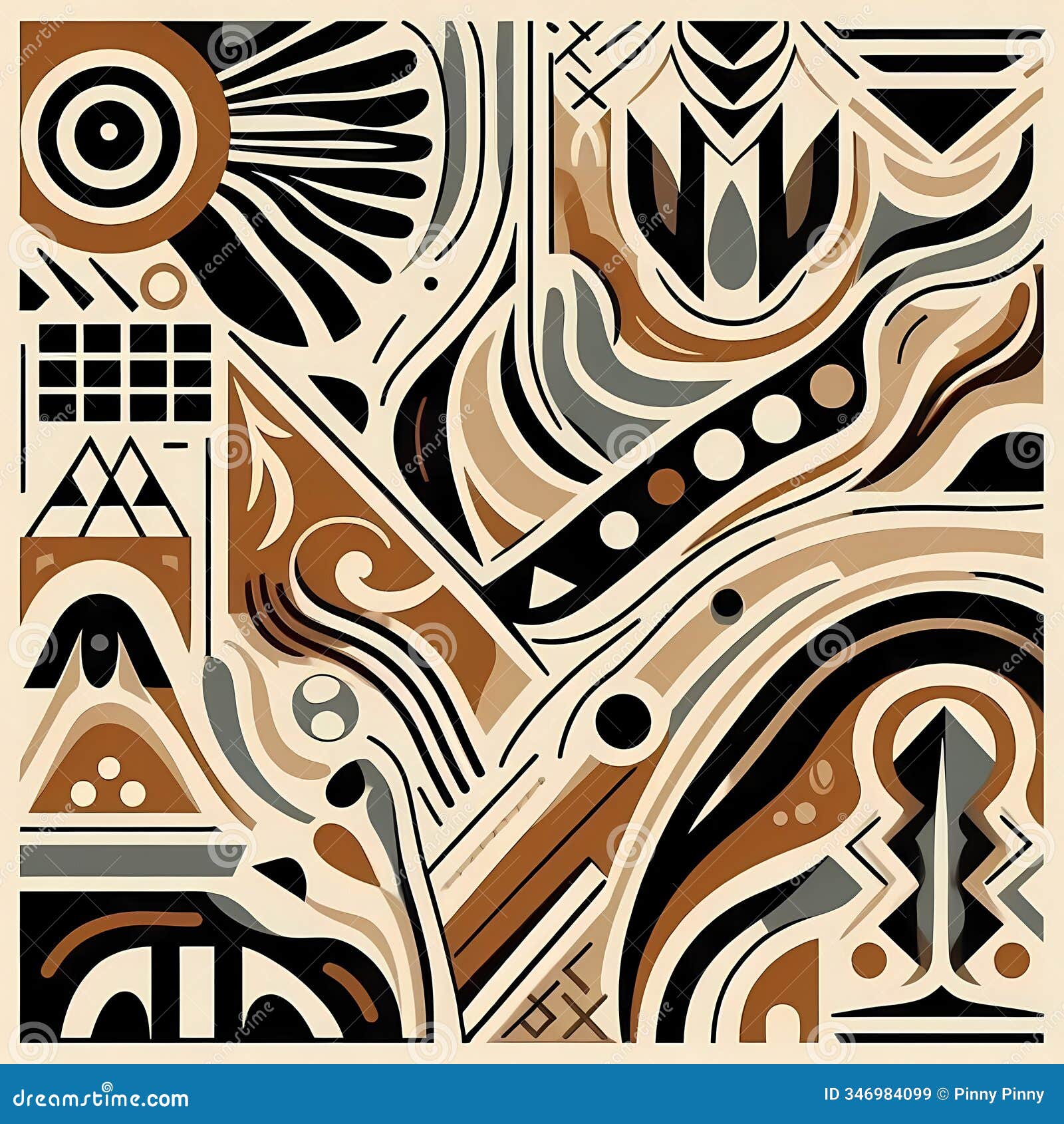 abstract art by tribal patterns, incorporates ic s, and flowing lines, wallart 