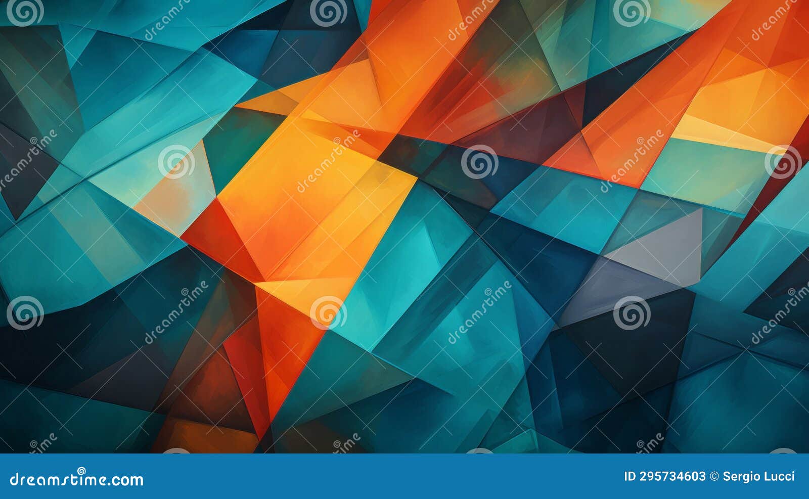 Abstract Art Wallpaper. Colored Background, Teal and Orange. Stock