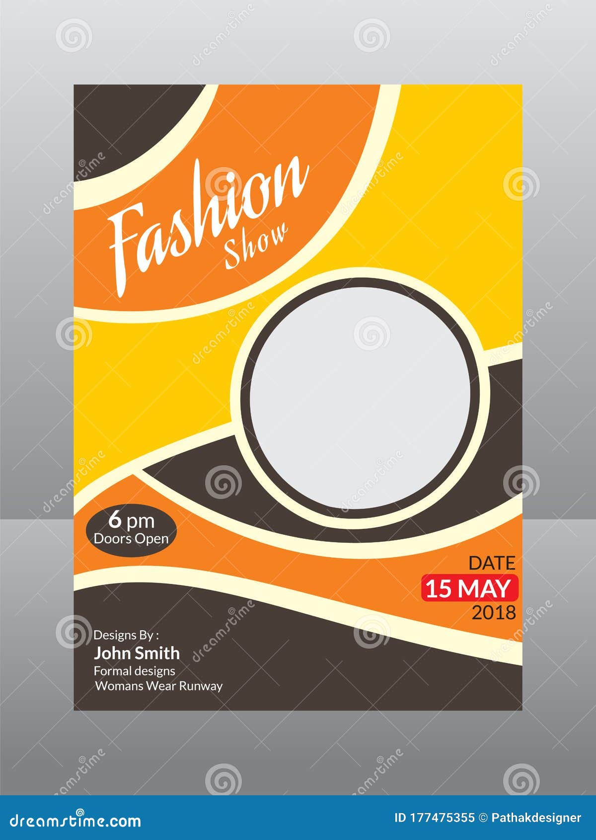 Abstract Artistic Creative Orange Flyer Stock Vector Illustration of