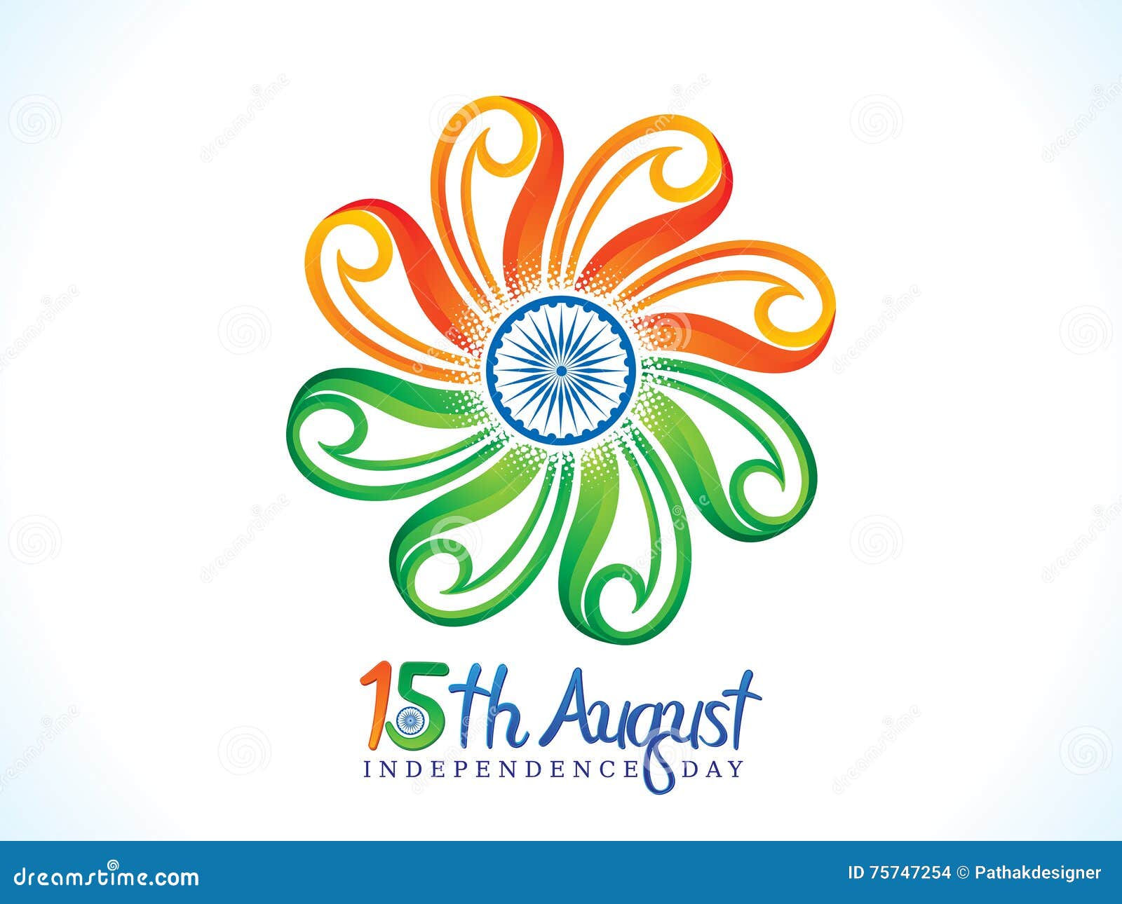 Abstract Artistic Independence Day Flower Stock Vector Illustration