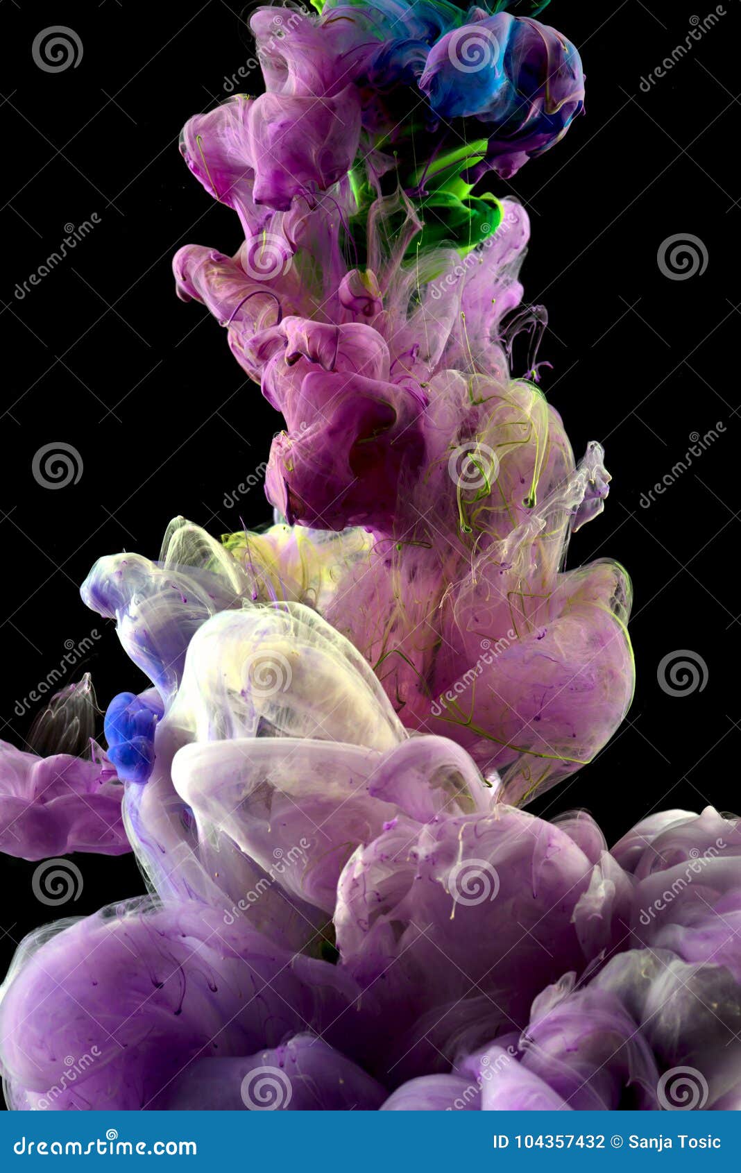 Color Drop In Water, Photographed In Motion. Ink Swirling. Cloud Of ...